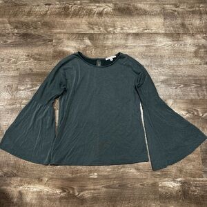 Green Envelope Flare Sleeve Shirt Size Medium